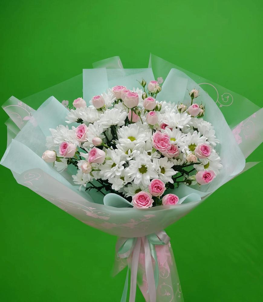 Букет влюбленный романтик в Иглино Букет цветов из: Розы и Хризантемы в Иглино