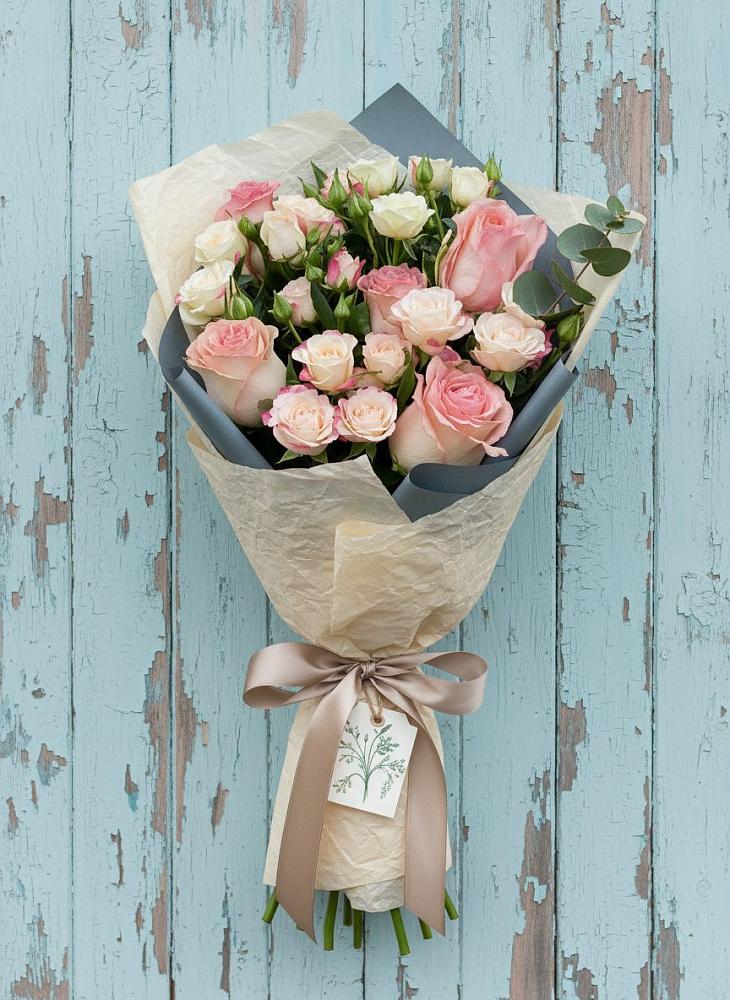 Букет нежный и розовый в Иглино Букет цветов из: Розы в Иглино