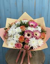 Букет гармония природы в Иглино Букет цветов из:  Розы, Герберы и Хризантемы в Иглино