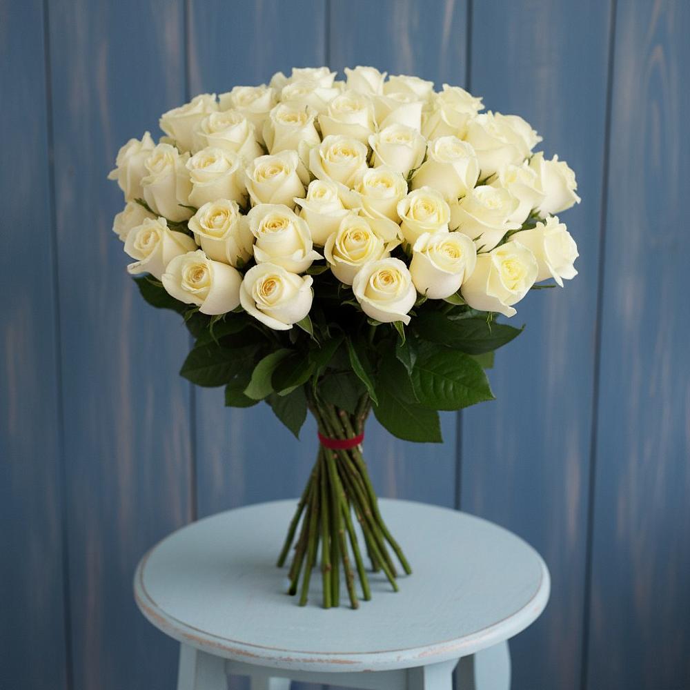 51 Белая роза Эдлесс Лав в Иглино Букет 51 Белая роза Эдлесс Лав в Иглино