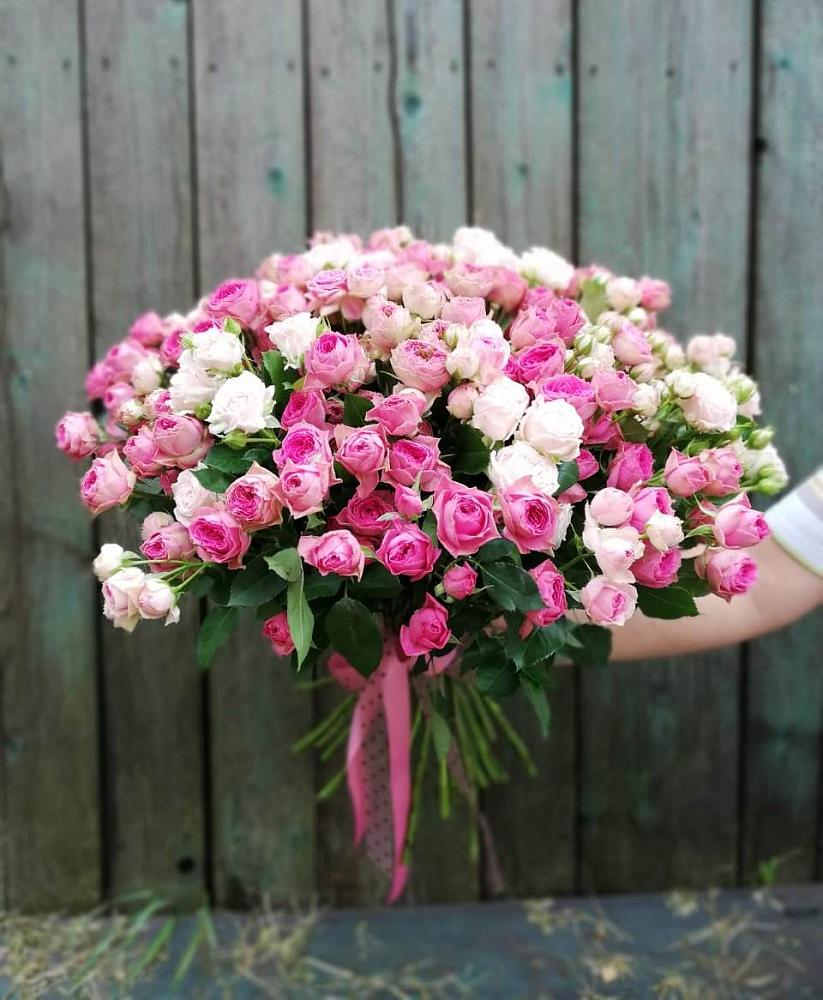 Розовые кустовые розы Натали и Лав Лидия в Иглино Букет Розовые кустовые розы Натали и Лав Лидия в Иглино