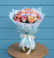 Букет Счастливые мгновение в Иглино Букет цветов из:  Хризантемы и Розы в Иглино